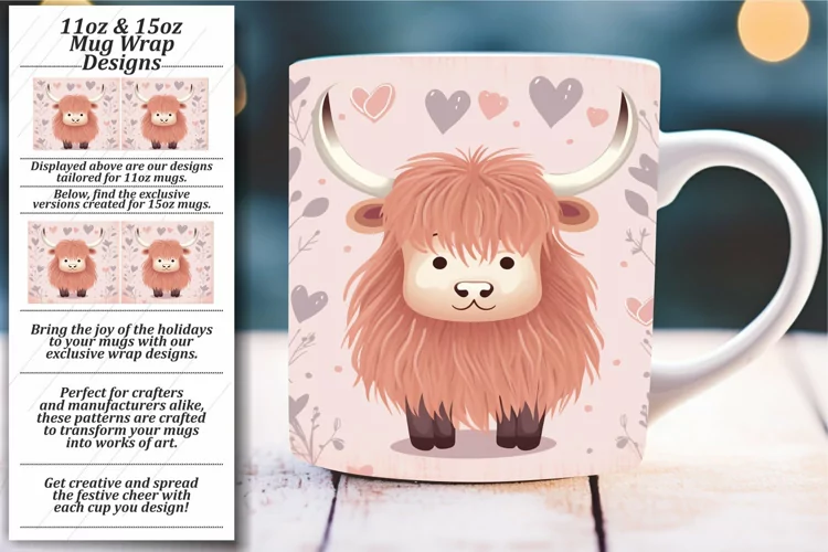 Pure Romance: Boho Watercolor Animal Mug Wraps