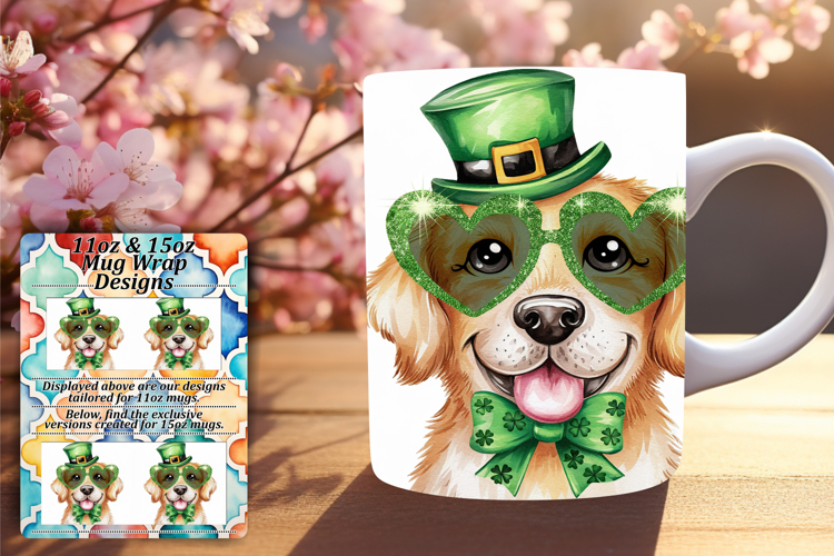 Cute 15oz Mug Wrap Png Artwork , St Patrick