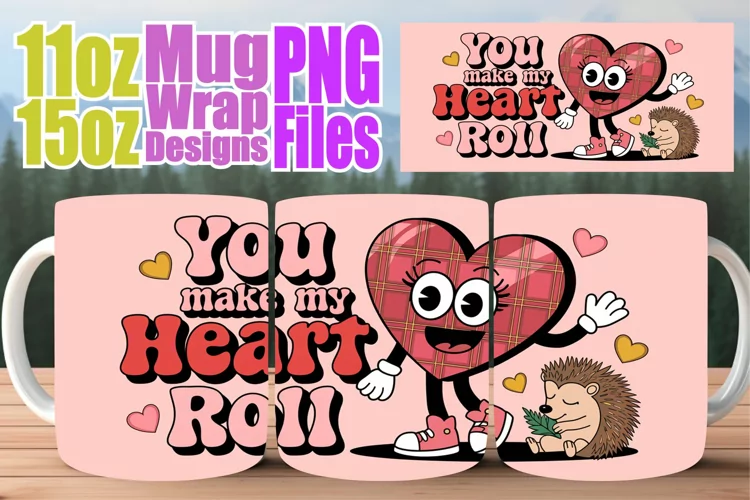 Playful evenings 11oz 15oz sublimation wrap, Valentines