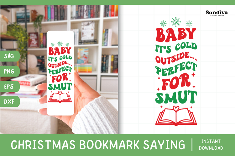 Christmas Bookmark Saying SVG For Book Lovers - Its Cold