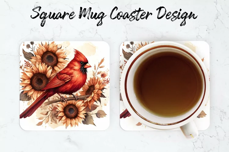Cardinal bird Mug coaster | Coaster | Sublimation