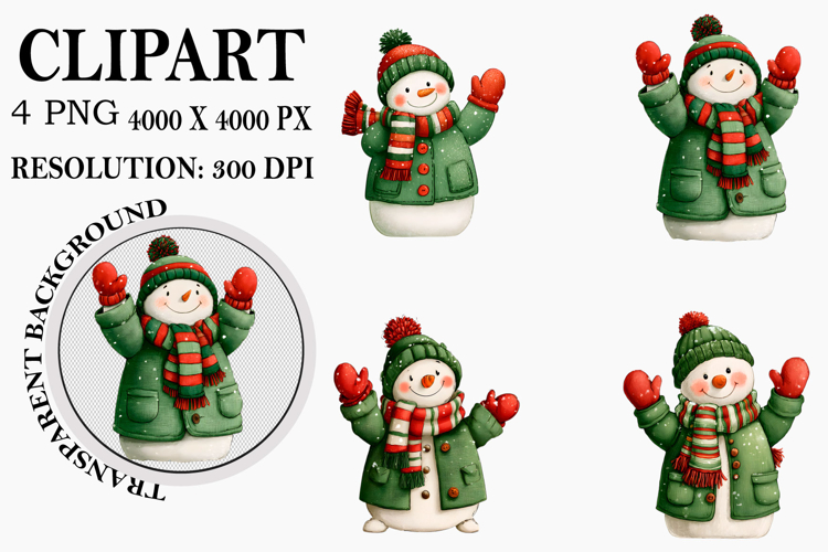 Cute Snowman Clipart Image 7