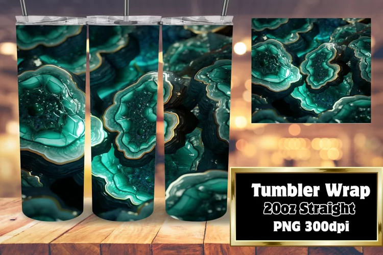 3D Agate Glitter Tumbler 20oz Sublimation