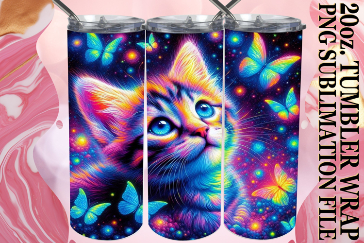 Wholesome joy 20oz tumbler wrap, Cat