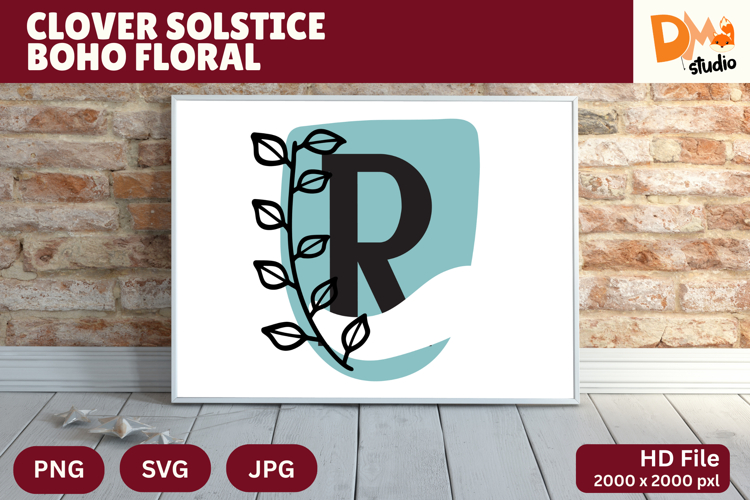 Clover Solstice Boho Floral Monogram
