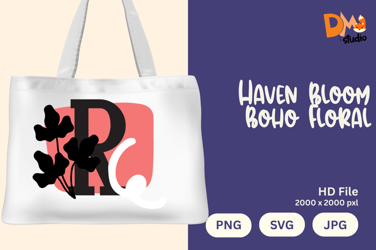 Haven Bloom Boho Floral Monogram
