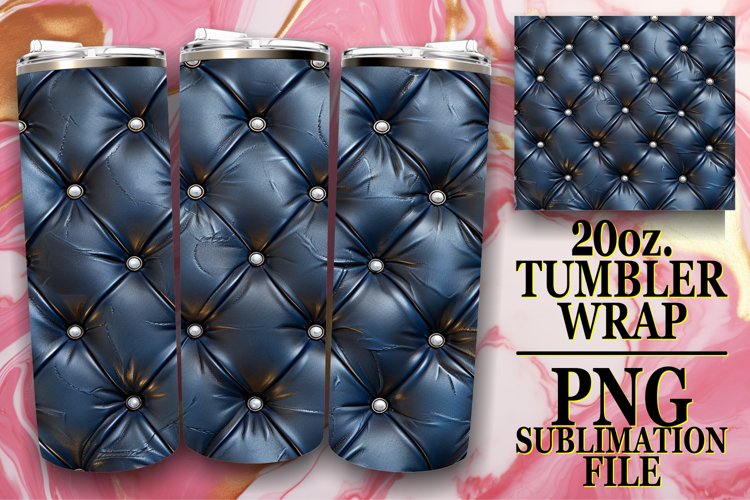 3D Patterned Quilt Tumbler Wrap PNG
