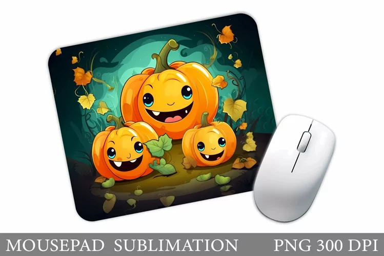 Cute Pumpkin Mouse Pad. Halloween Pumpkin Mouse Pad Design