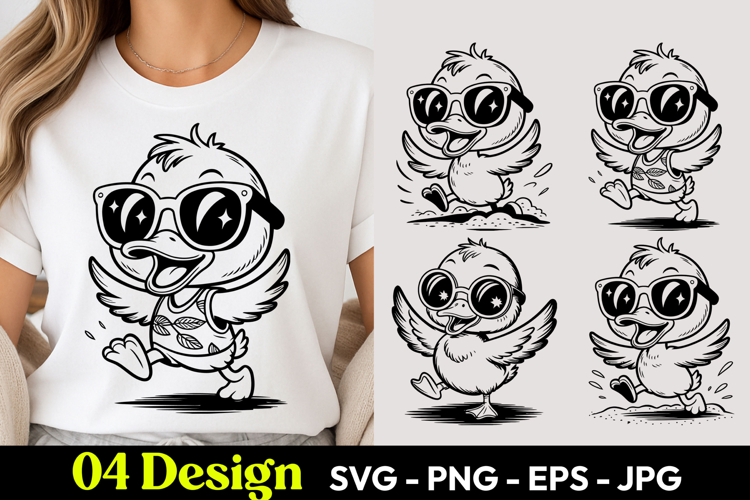 Cool Flying Chick SVG PNG