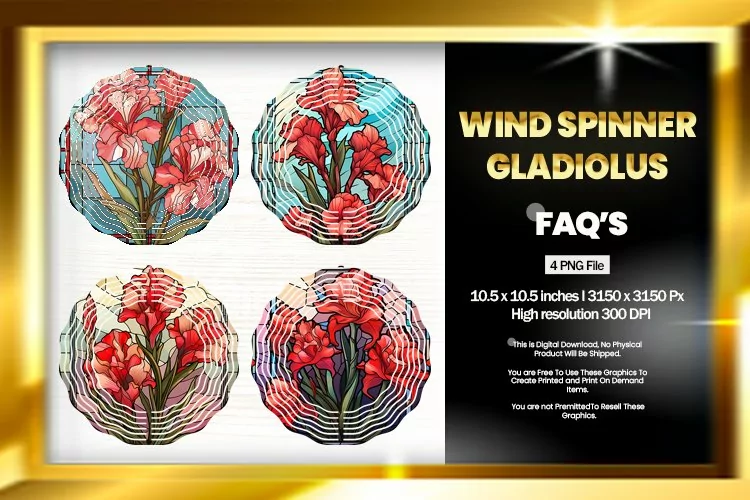 Gladiolus Wind Spinner Sublimation - 04 Variations