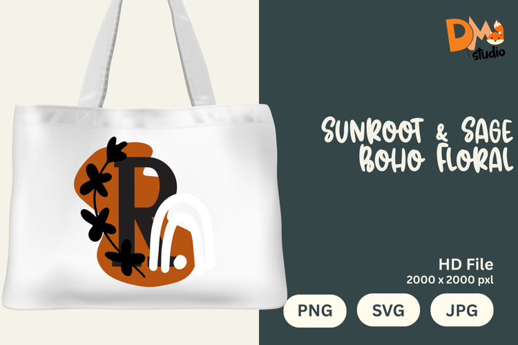 Sunroot & Sage Boho Floral Monogram