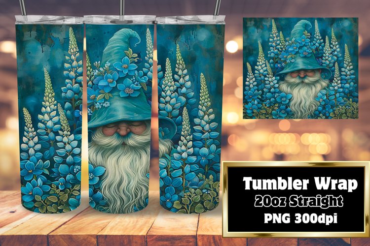 Floral Haven Gnome Tumbler Wrap 20oz example image 1