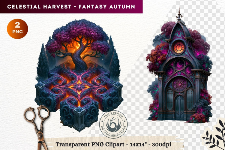 Autumn Fantasy Clipart PNG Celestial Steampunk Harvest