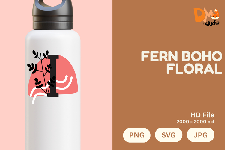 Fern Boho Floral Monogram