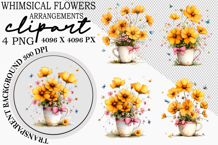 Whimsical Flowers Clipart