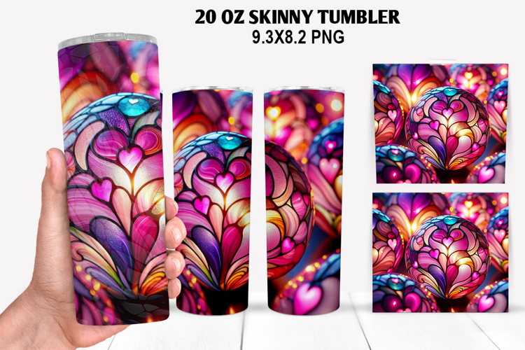 Valentine Skinny Tumbler 20oz Wrap Design, Valentine Tumbler
