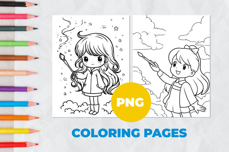 Sweet girl artist Coloring Pages | Coloring book