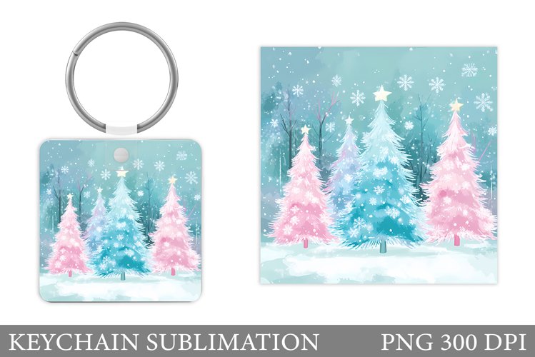Christmas Tree Keychain. Christmas Keychain Sublimation