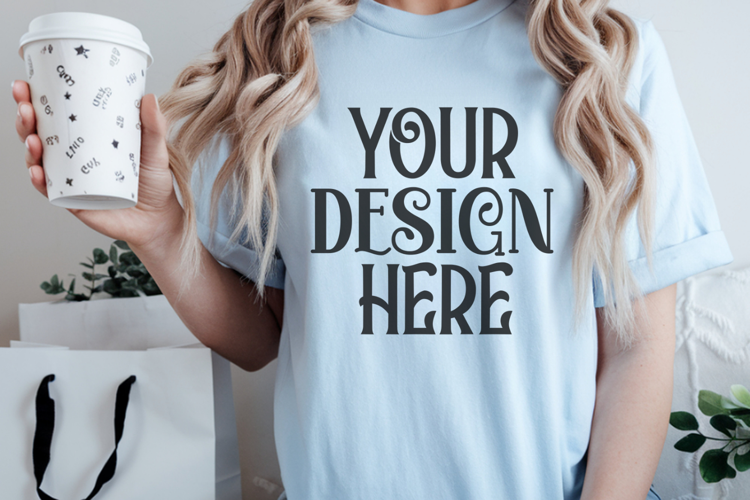 Chambray Comfort Colors 1717 Christmas Mockup, CC 1717