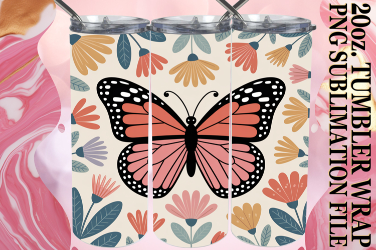 Dreamy Reflections 20oz tumbler wrap, Butterfly