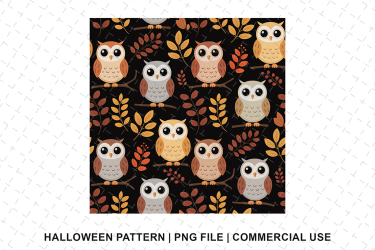 Halloween Owl Pattern Png | Sublimation | Digital Paper
