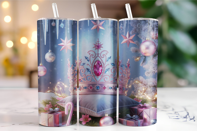 Merry Christmas Crown Tumbler Wrap | Christmas Wrap