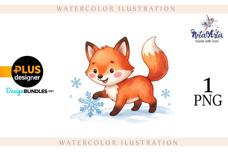 Illustration of a cute Christmas fox