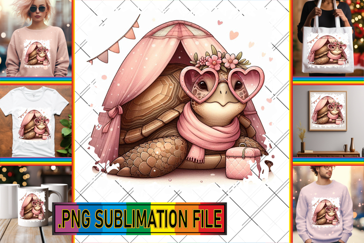 Whimsical TSHIRT Art Ideas PNG, Turtle