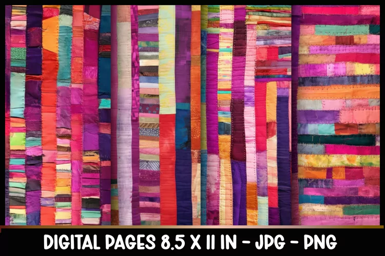4 Patch textile Digital Papers I Junk Journal 8.5x11