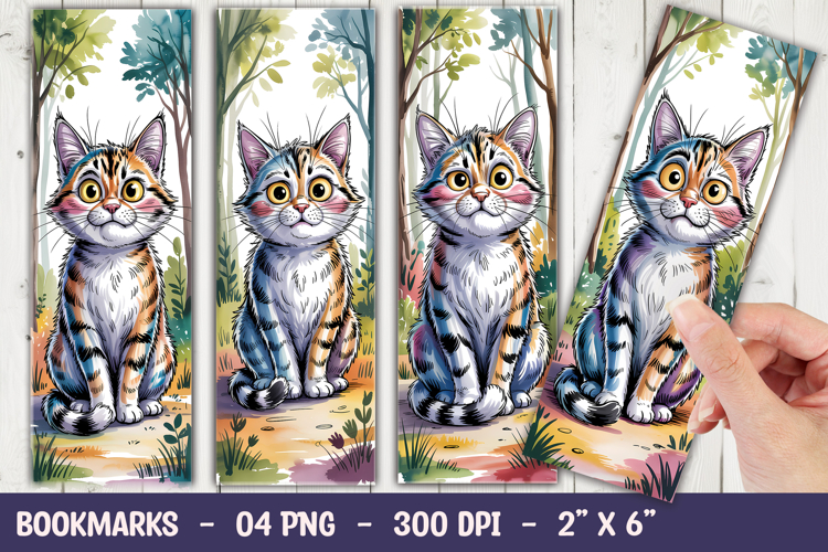 Forest Cat Bookmark Sublimation