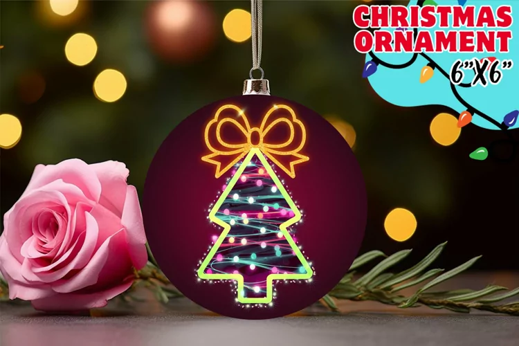 Sweet Circle Coasters Design, Neon Xmas