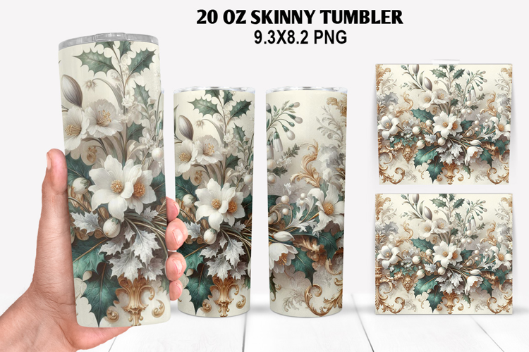Flowers Skinny Tumbler 20oz Wrap Design, Spring Tumbler Wrap