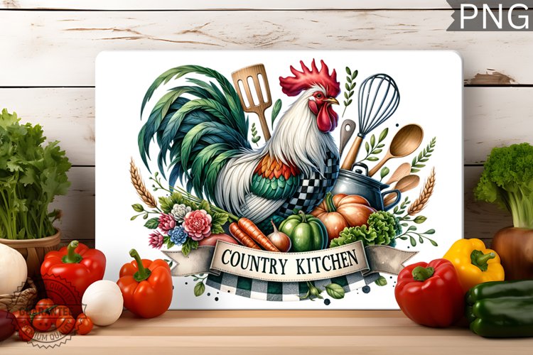 Country Kitchen - Cutting Board Sublimation Design example image 1