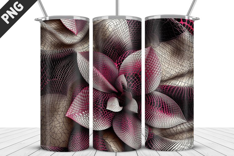 3D Daisy Flowers 20oz Tumbler Wrap | Sublimation Design