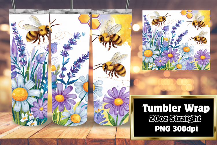 20oz Tumbler Template for Creative Minds , Bee