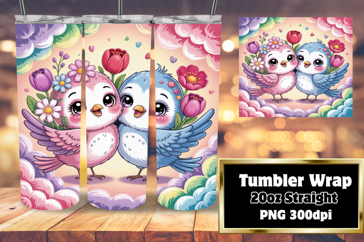 Custom 20oz Tumbler Gift Design , Birds