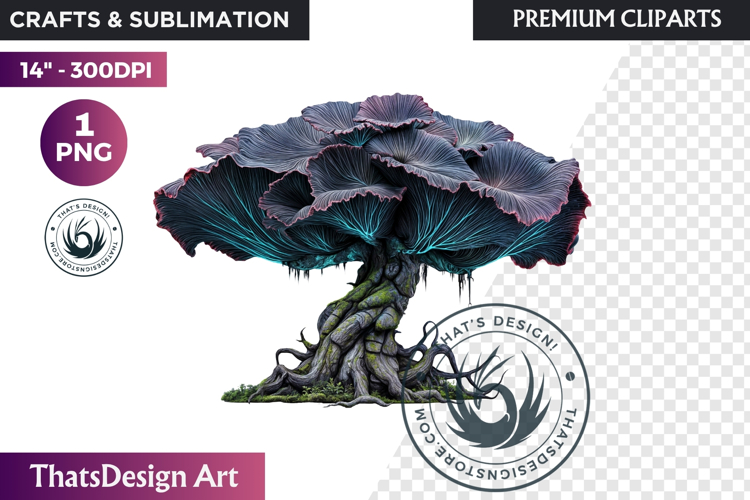 Glowing Fantasy Mushrooms PNG, Magic Mushroom Clipart