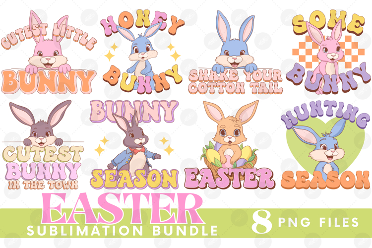 Easter Sublimation PNG Bundle Bunny Chick Farm Hip Hop Joy