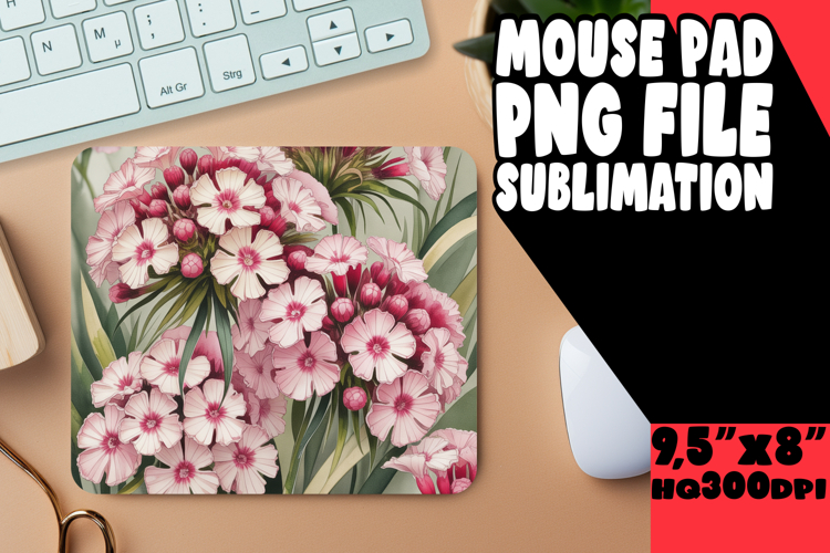 Luminous Mouse Mat Sublimation, Flowers