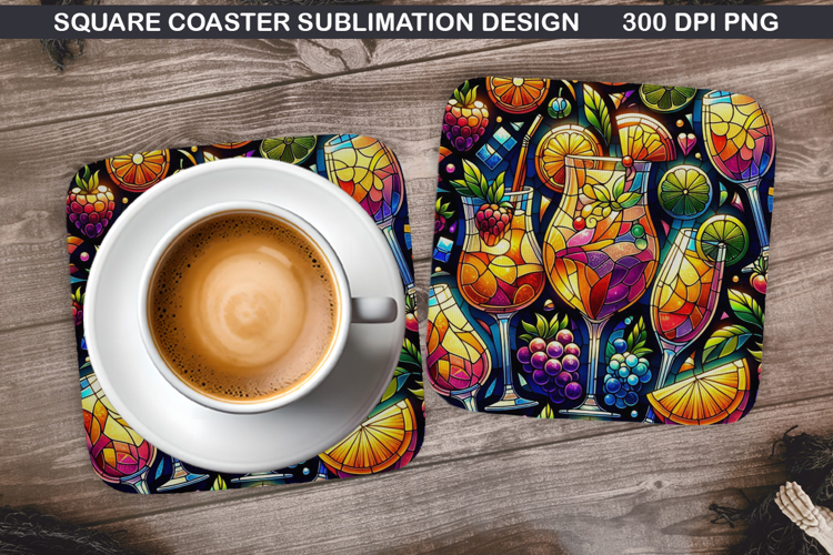 Tropical Drink Coaster Sublimation,Summer Coaster PNG Design