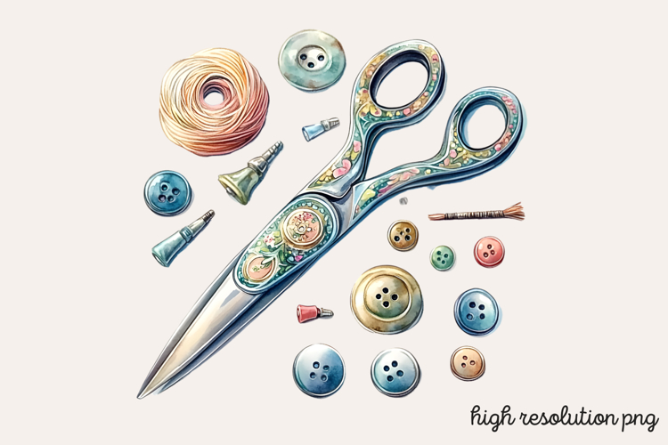 Vintage Antique Sewing Clipart PNG