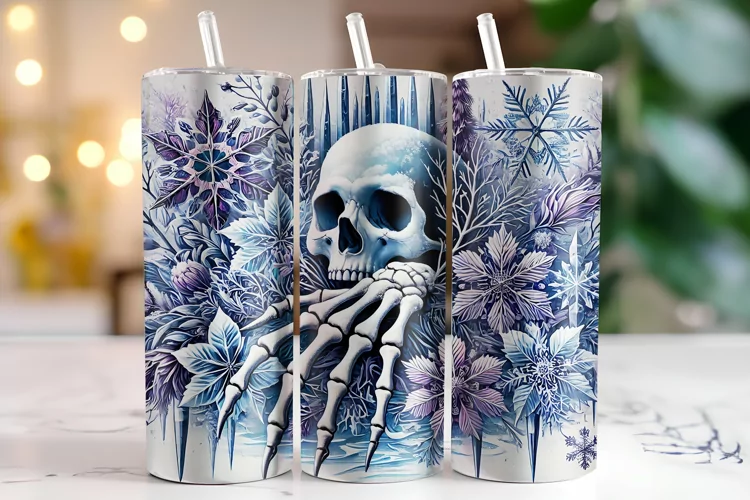 Skull Tumbler Wrap | Sublimation | Tumblers