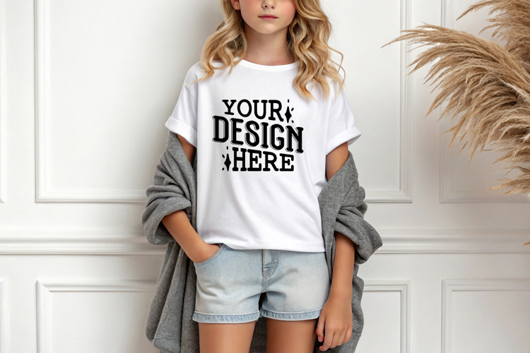 Girl T-shirt Mockups, Baby Mock Up, Styled Stock Mockup