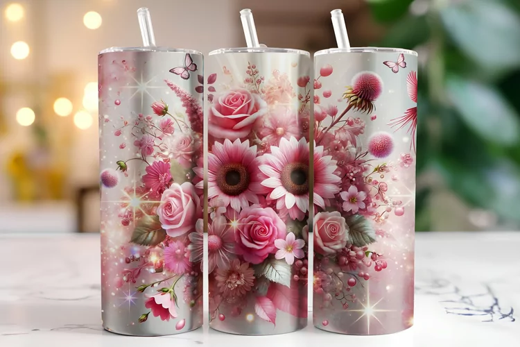 Flowers Tumbler Wrap | Sublimation
