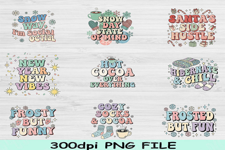 Winter PNG Bundle, Snowflake Clipart Pack, Christmas Png