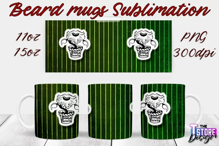 Beard Mug Design | 11 oz 15 oz Mug Sublimation | PNG File