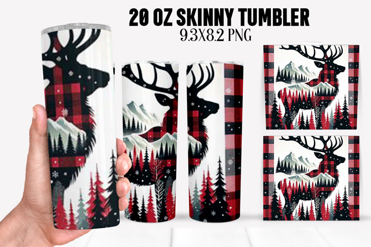 Christmas Deer Tumbler Sublimation ,20 oz Tumbler Wrap