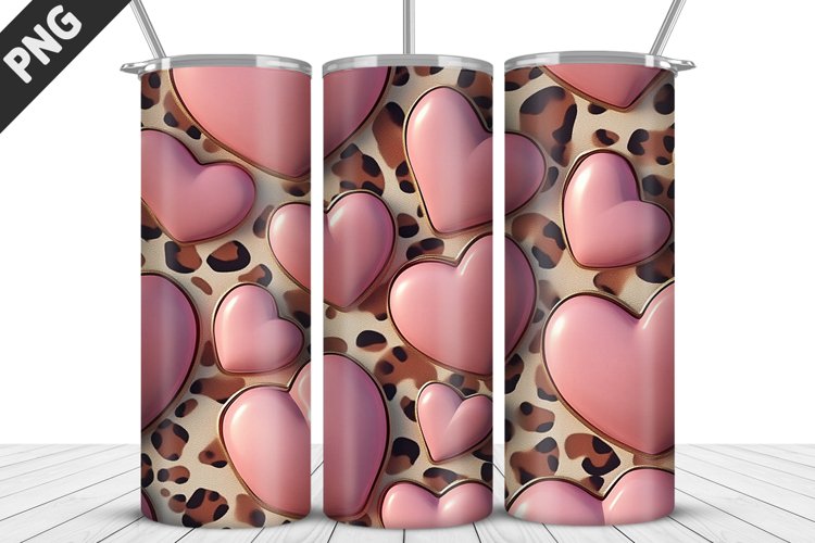 Lovely Hearts Tumbler Design | Valentine's Day Tumbler Wrap example image 1