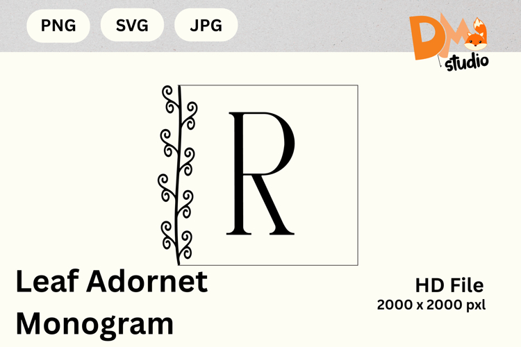 Leaf Monogram Svg Image 2