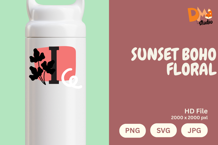 Sunset Boho Floral Monogram